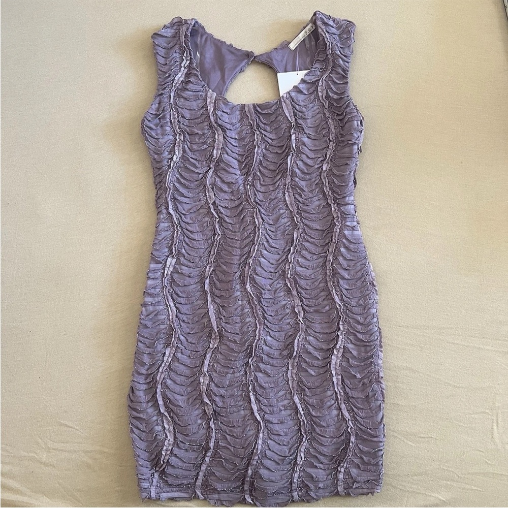 P.O.P Lilac Textured Keyhole Dress